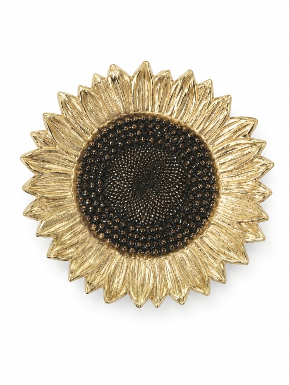 Michael Aram Sunflower Catchall Trinket Dish Gold Metal Ring Holder Vanity Decor